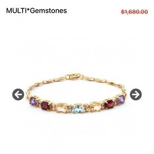 Elegant Multi-Gemstone Gold Bracelet